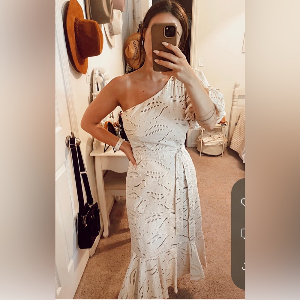One Shoulder Puff Sleeve Dress